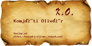 Komjáti Olivér névjegykártya