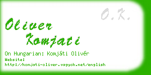 oliver komjati business card